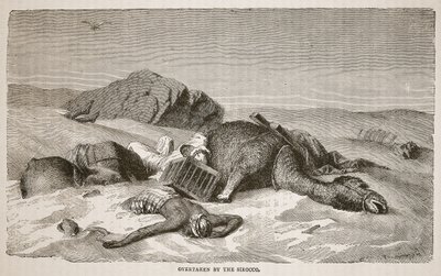 Sorpresi dallo scirocco, illustrazione da The Pictorial Edition of the Life and Discoveries of David Livingstone di J. Ewing Richie, pub. da A. Fullarton und Co., 1876 da John Martin